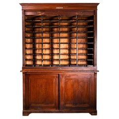 1930's Highly Original German Tambour Fronted Atelier Cabinet