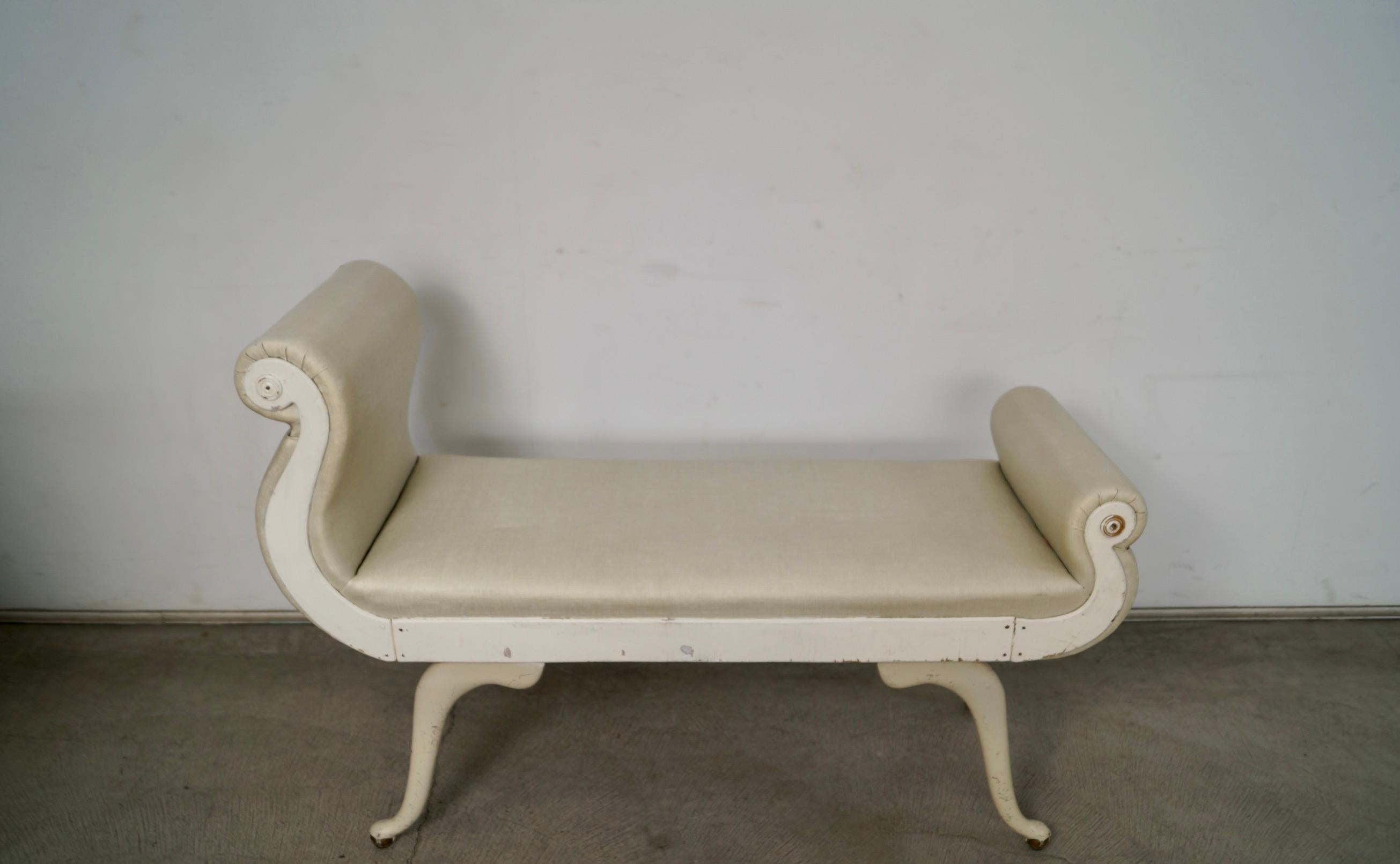 American 1930's Hollywood Regency Irving Chase Bench For Sale