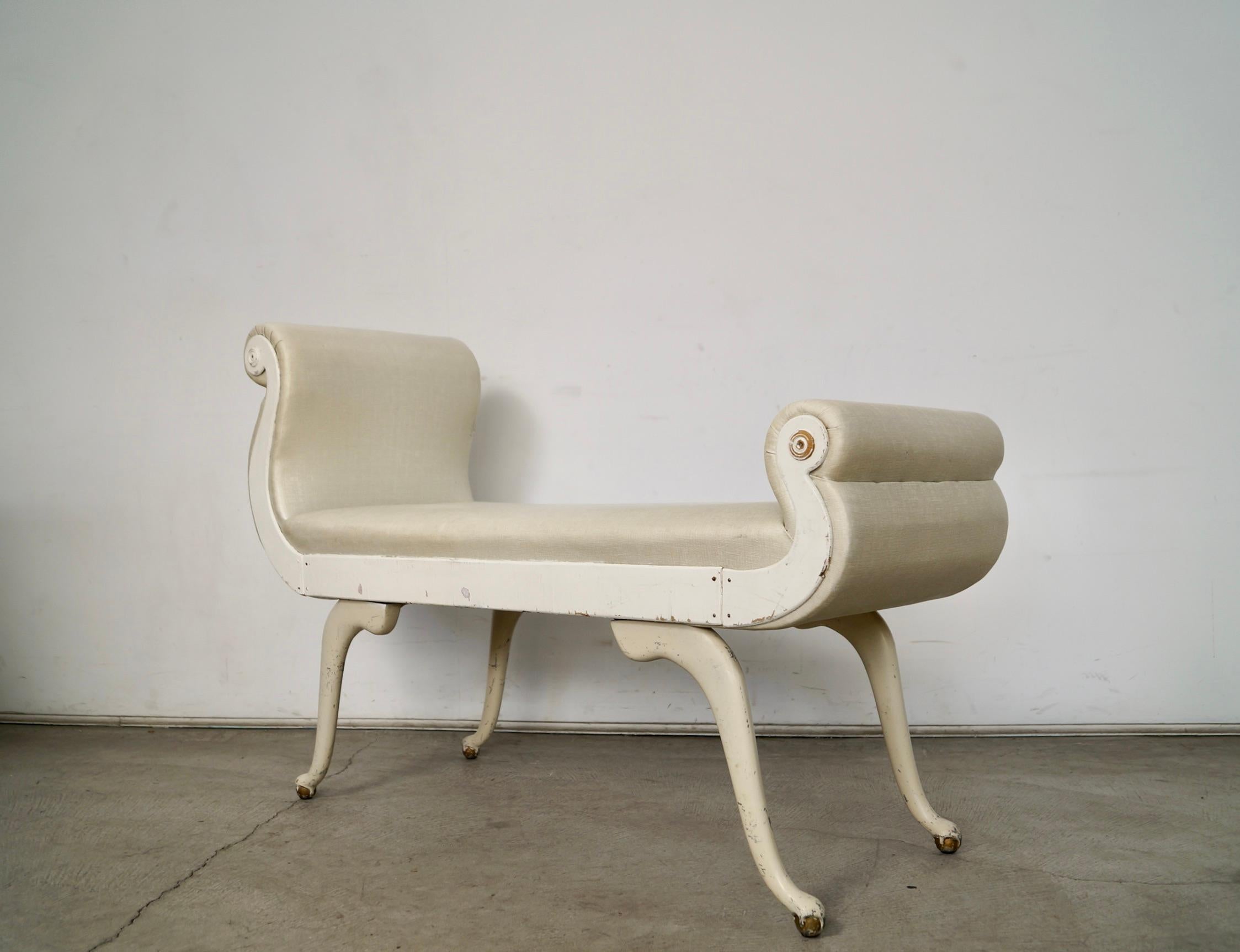 Metal 1930's Hollywood Regency Irving Chase Bench For Sale