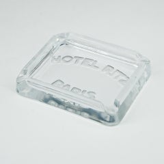 1930s Hotel Ritz Paris Glass Cigarette Ashtray Luxury Relic Chanel Art Deco Rare