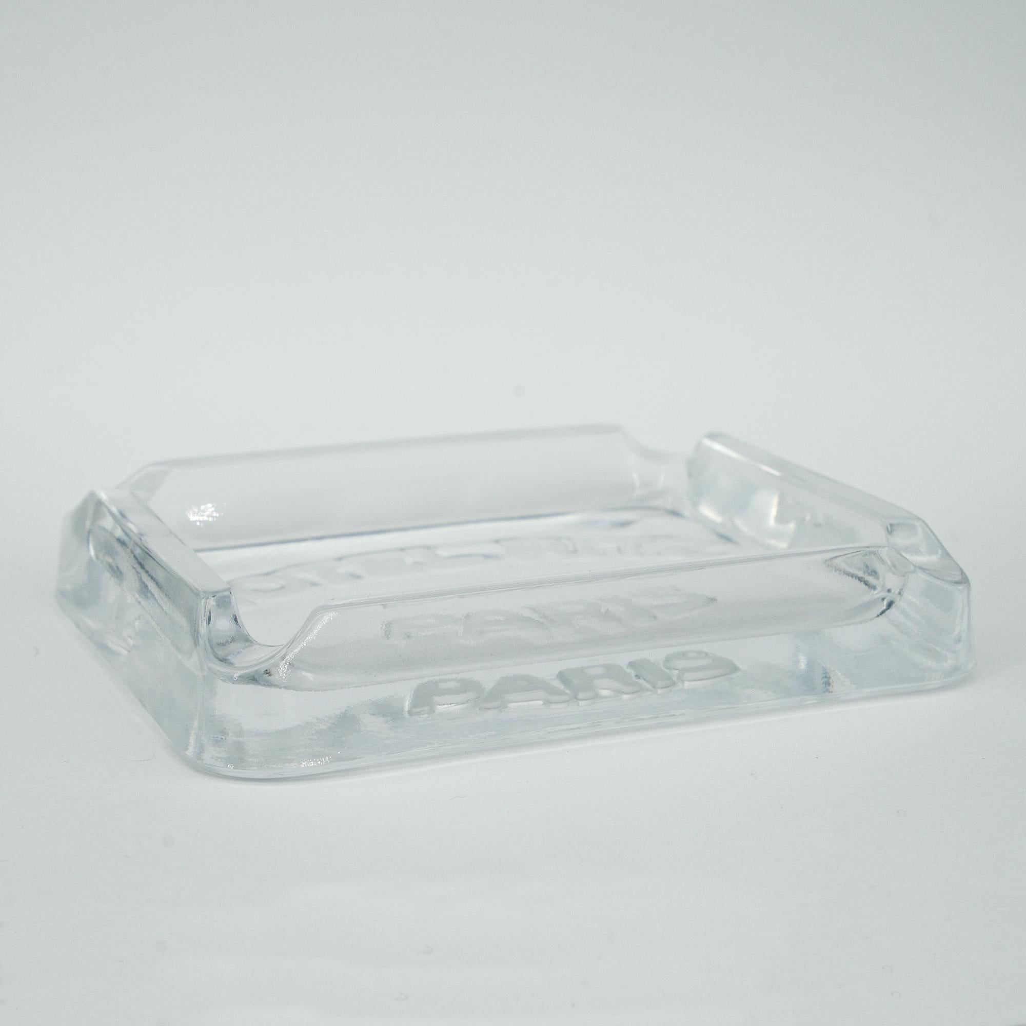 French 1930s Hotel Ritz Paris Glass Cigarette Ashtray Luxury Relic Chanel Art Deco Rare