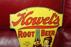 1930s Howell's Root Beer Soda Double Sided Tin Sign