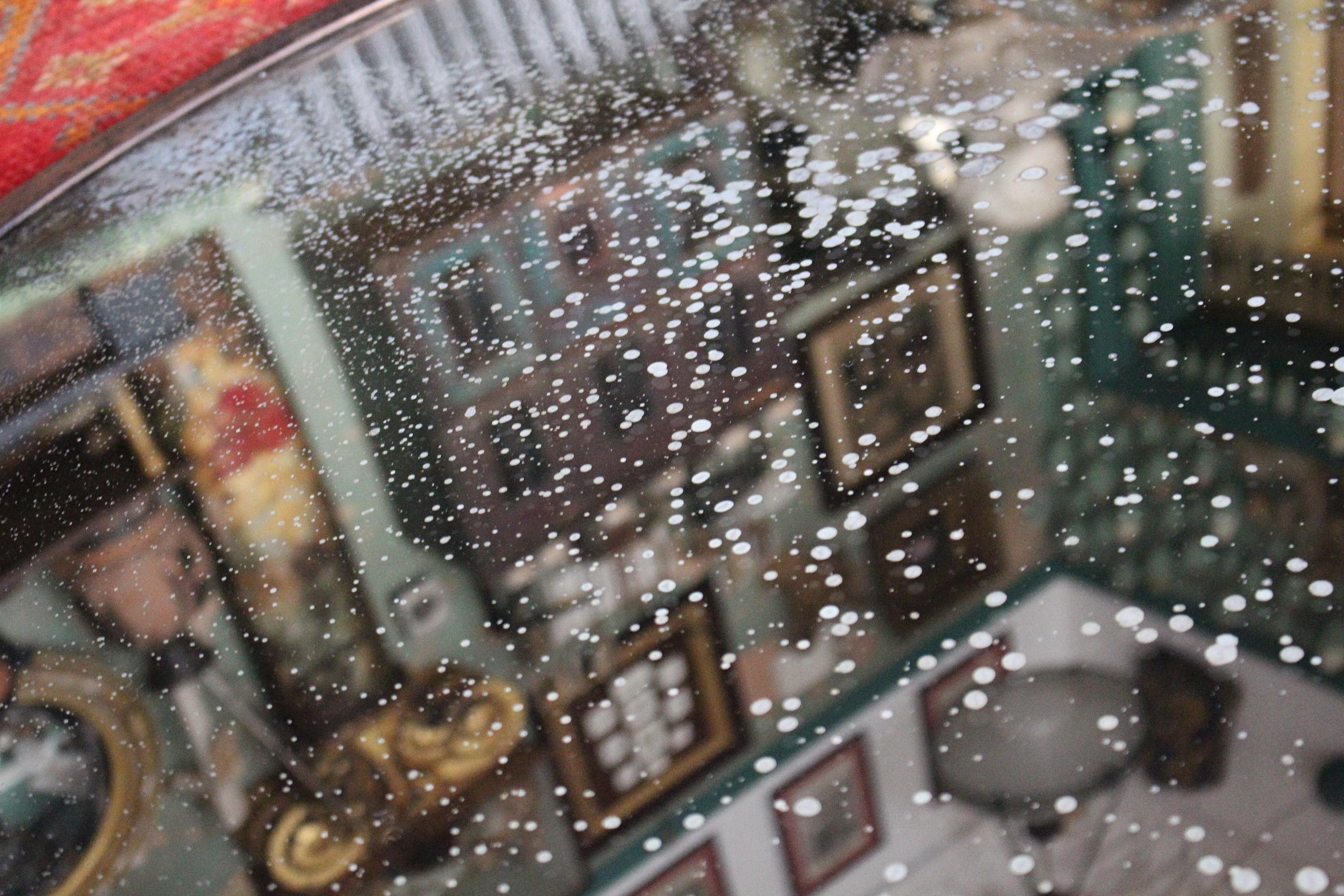 20th Century 1930's Huge Industrial Foxed & Pitted Convex Railway Mirror For Sale