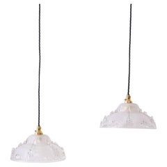 Antique 1930's Icicle pendant lights - 1x available
