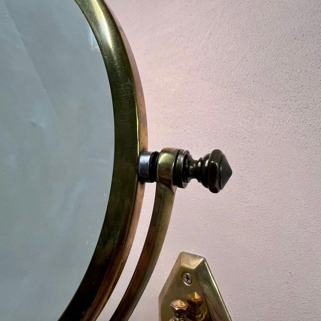 1930s Illuminated, Wall Mounted Brass Shaving Mirror, by Mirroir Brot 5