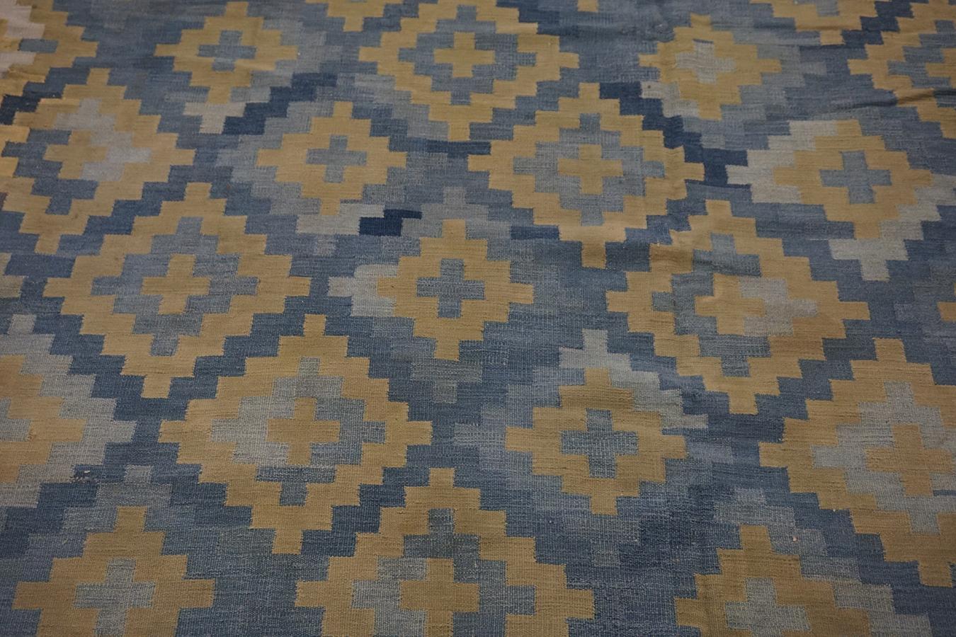 Alfombra Dhurrie de algodón indio de los años 30 ( 10' x 12'2