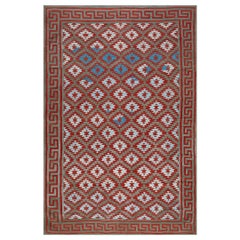 Tappeto Dhurrie in cotone indiano degli anni '30 ( 5' x 7'8" - 152 x 234 )