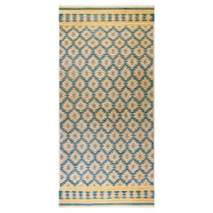 1930er Jahre Indischer Dhurrie-Teppich aus Baumwolle ( 7'2" x 15' - 218 x 465 )