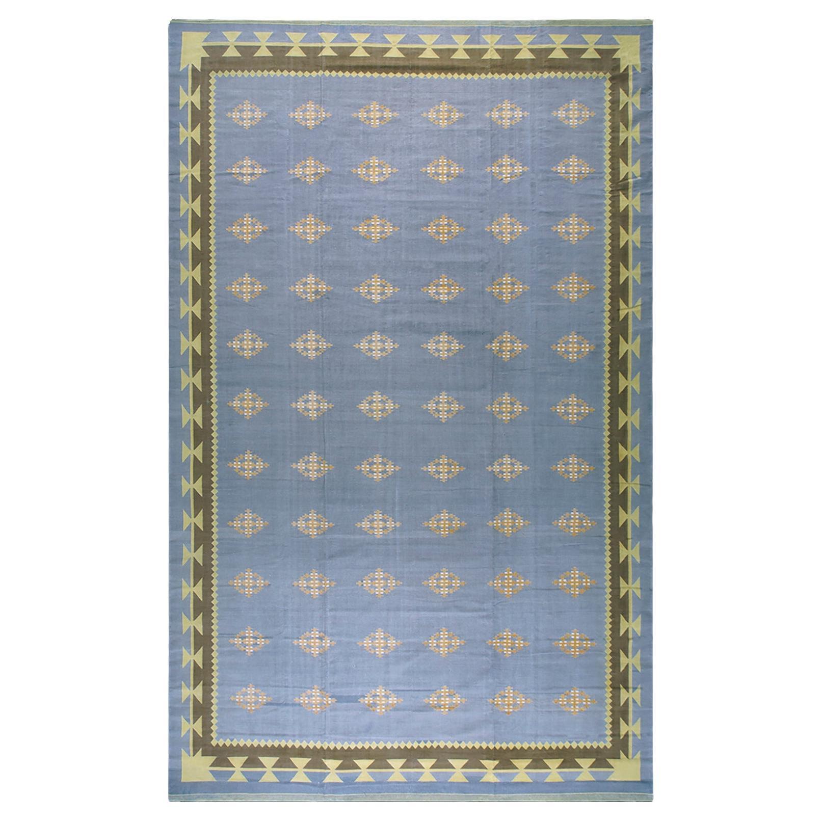 1930s Indian Cotton Dhurrie Carpet ( 9'7'' x 15'7'' - 292  x 475 )