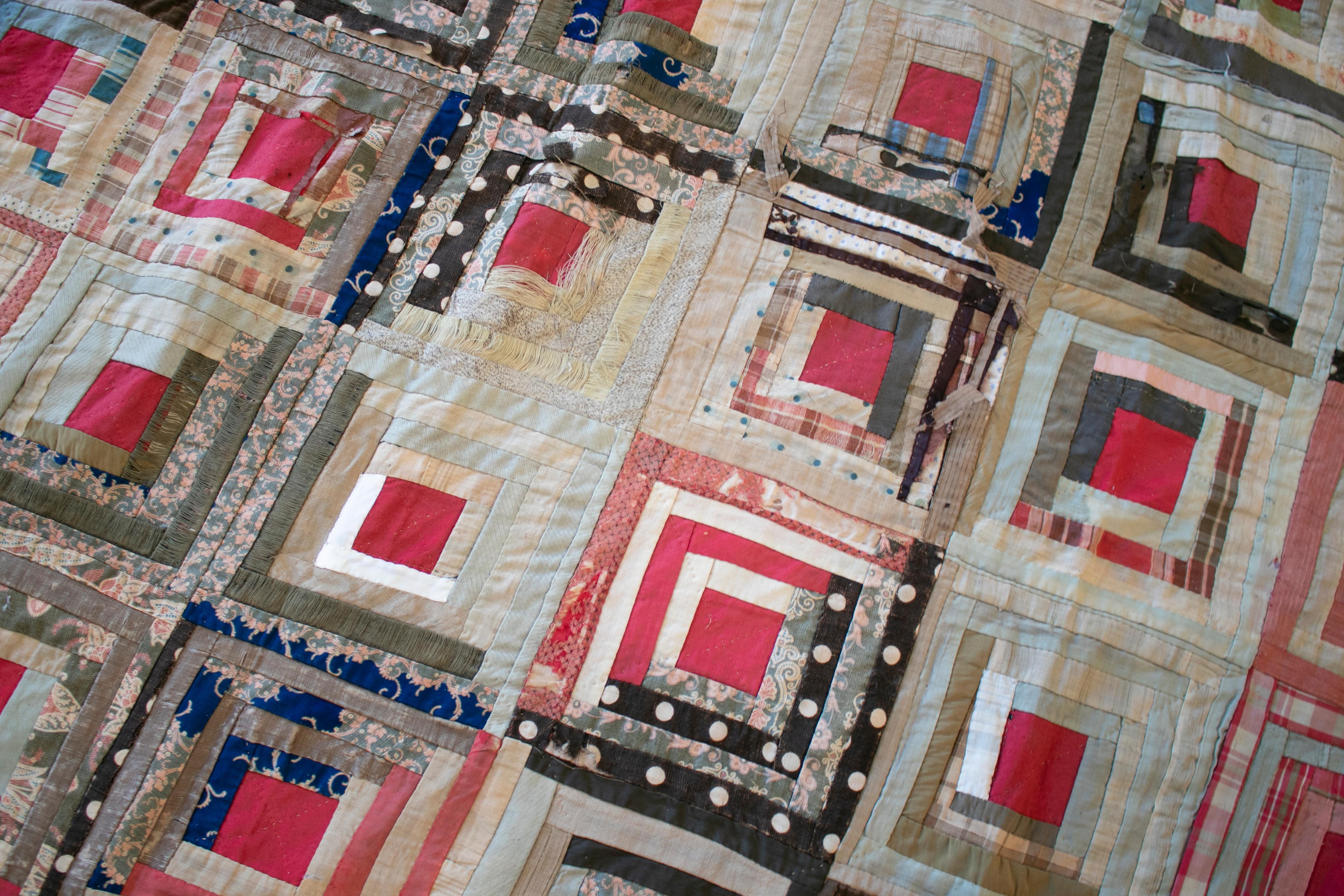 1930s Indian Hand Sewn Patchwork Tapestry For Sale 6