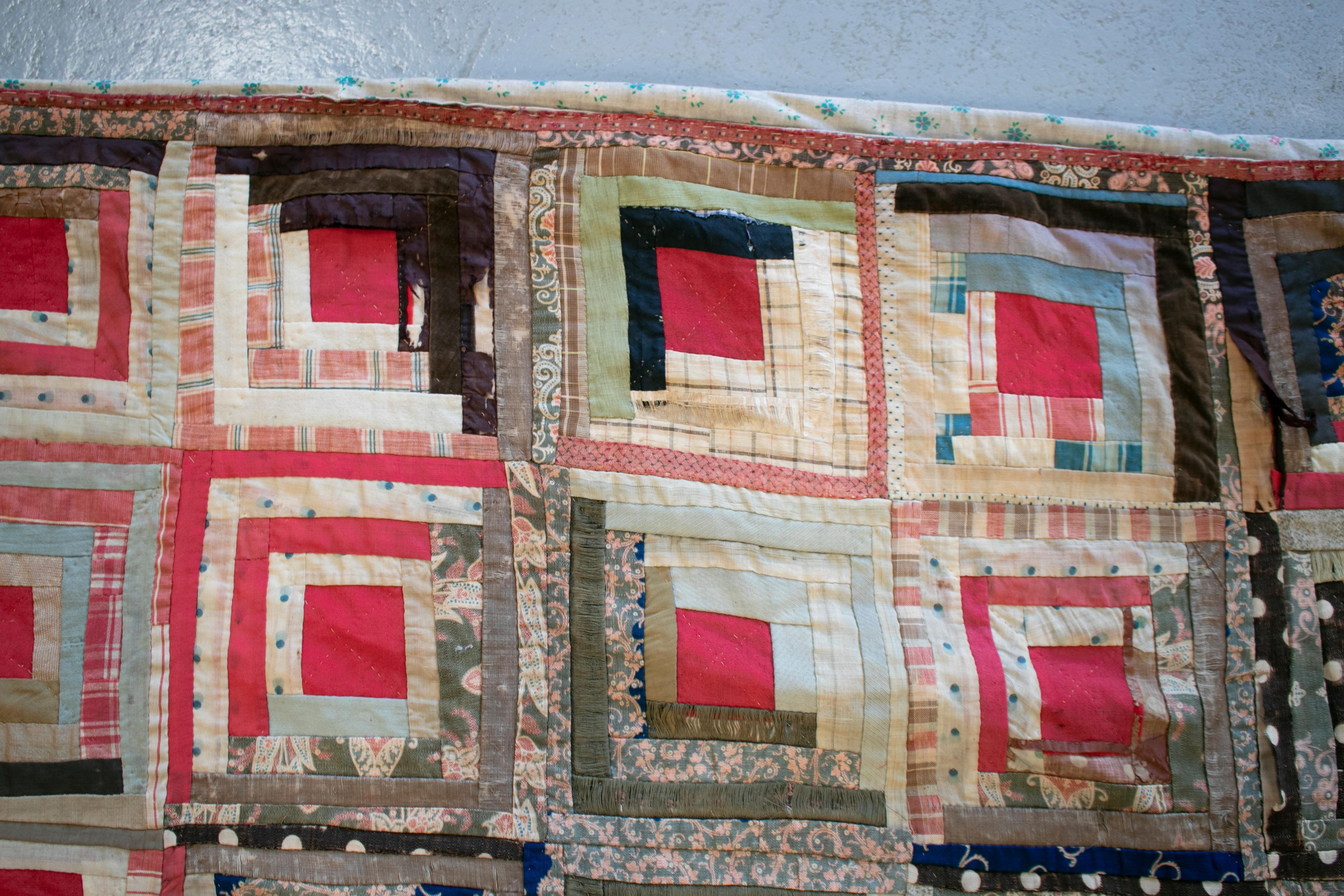 1930s Indian Hand Sewn Patchwork Tapestry For Sale 9