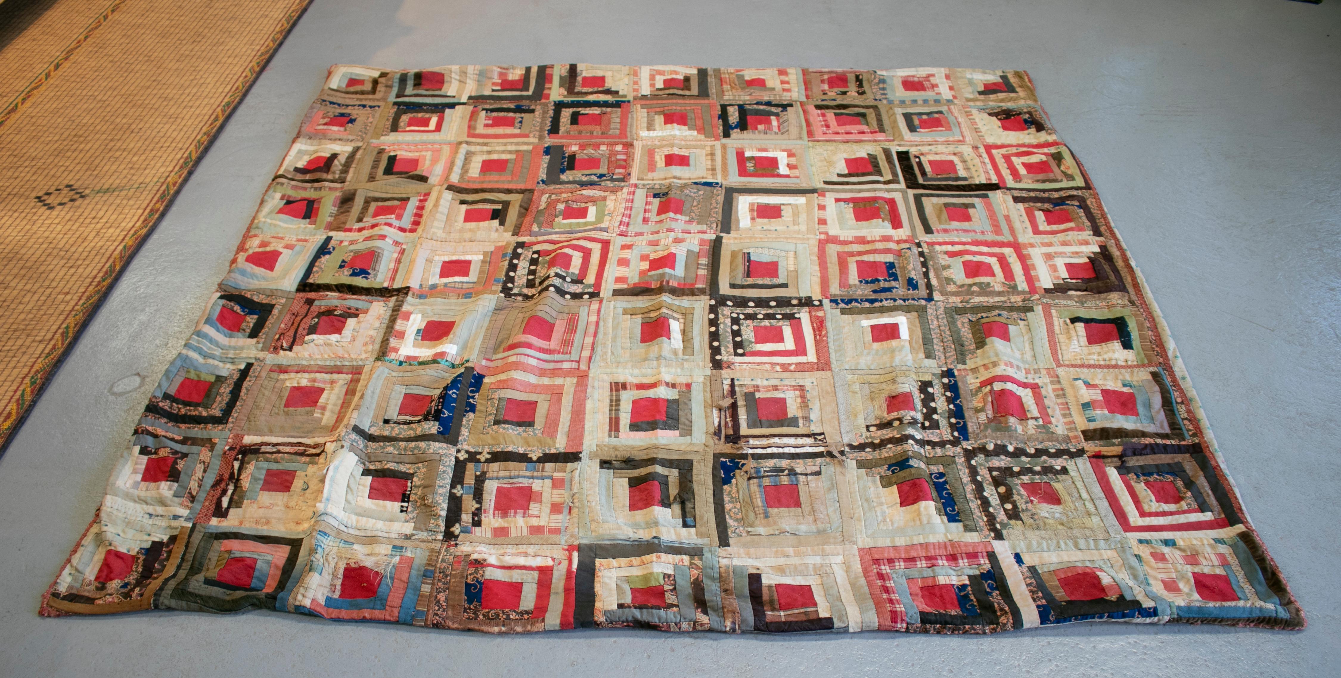20th Century 1930s Indian Hand Sewn Patchwork Tapestry For Sale