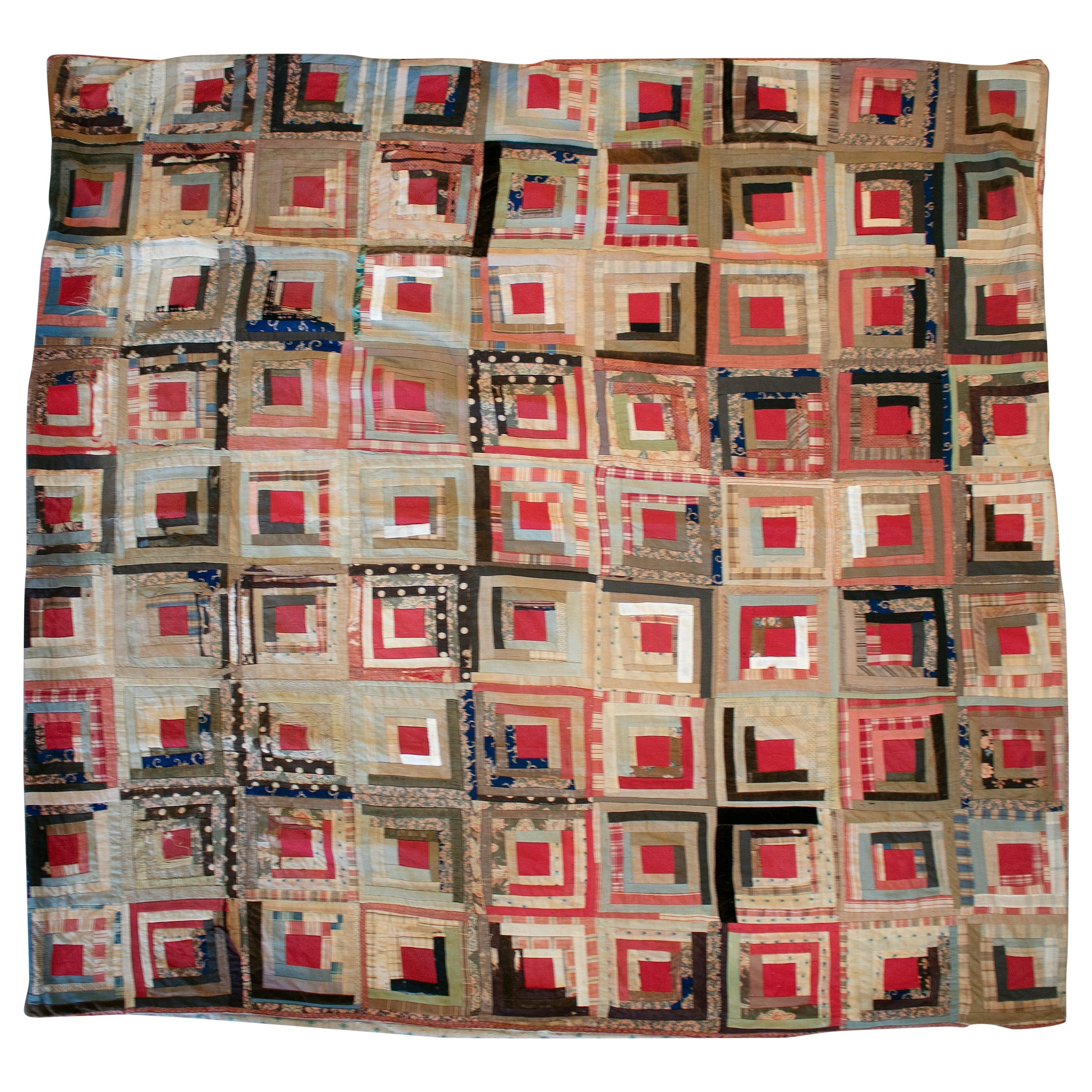 tapisserie patchwork indienne des années 1930 cousue à la main