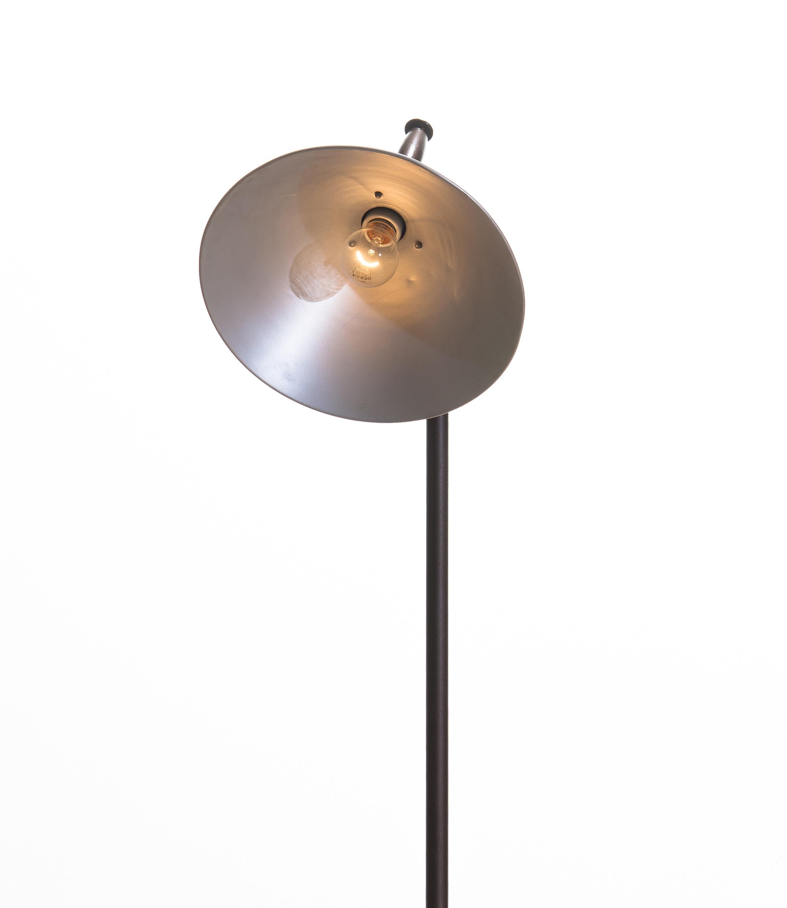 1930s Industrial Brass Cast Iron Floor Lamp Made by Faries Mfg & Co., USA F 2