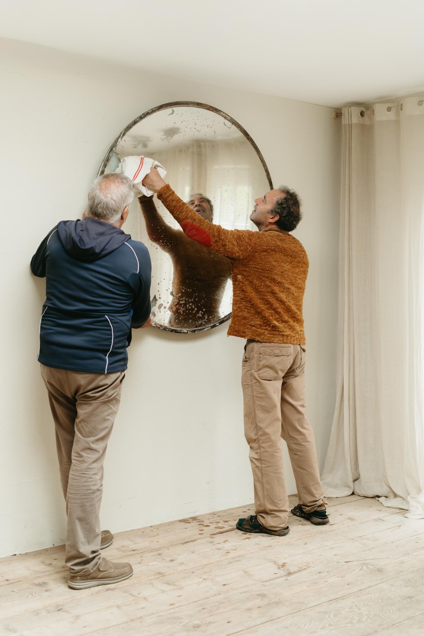 20th Century 1930's industrial convex mirror For Sale