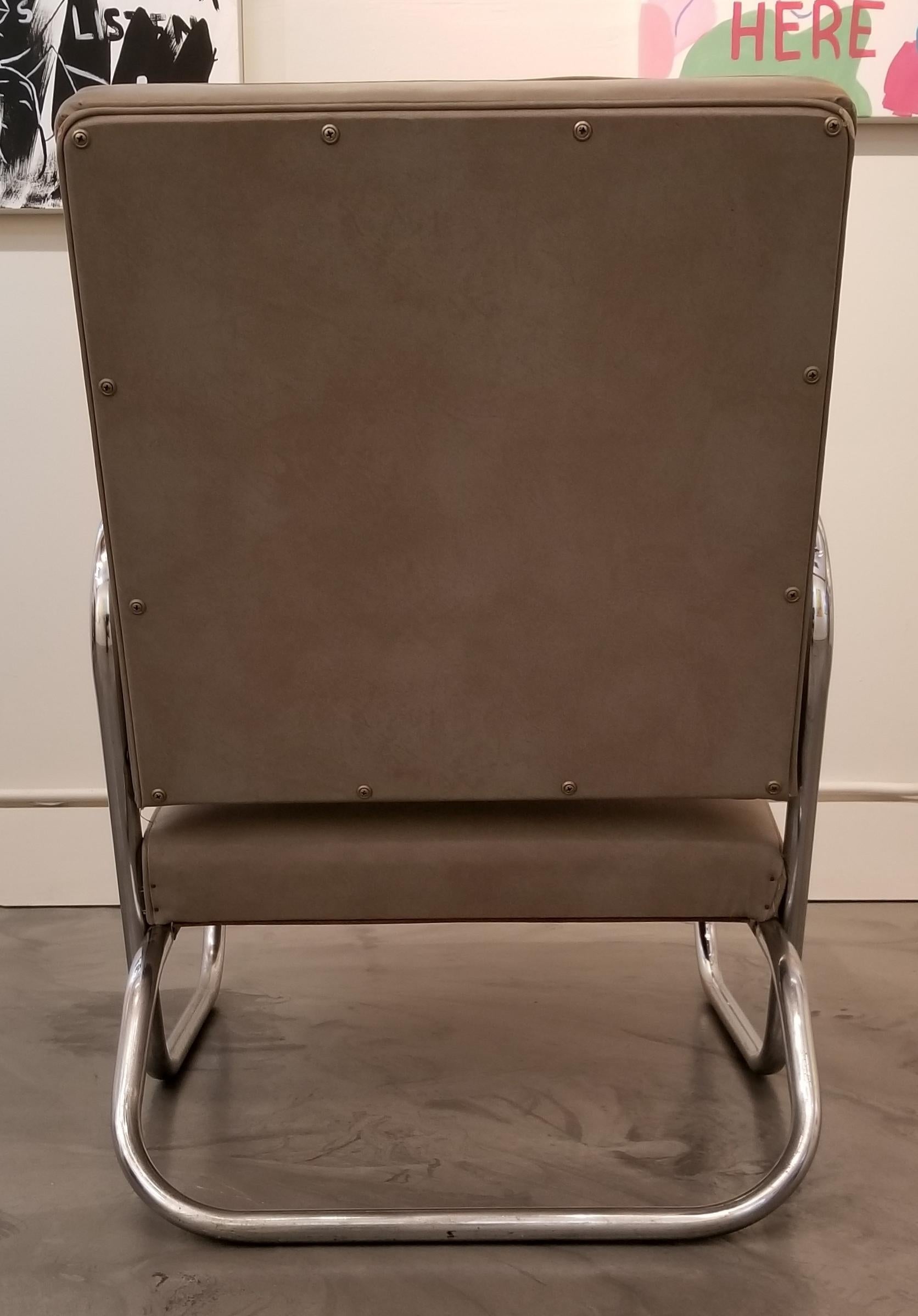 1930s Industrial Modern Chrome Club Chairs (20. Jahrhundert)