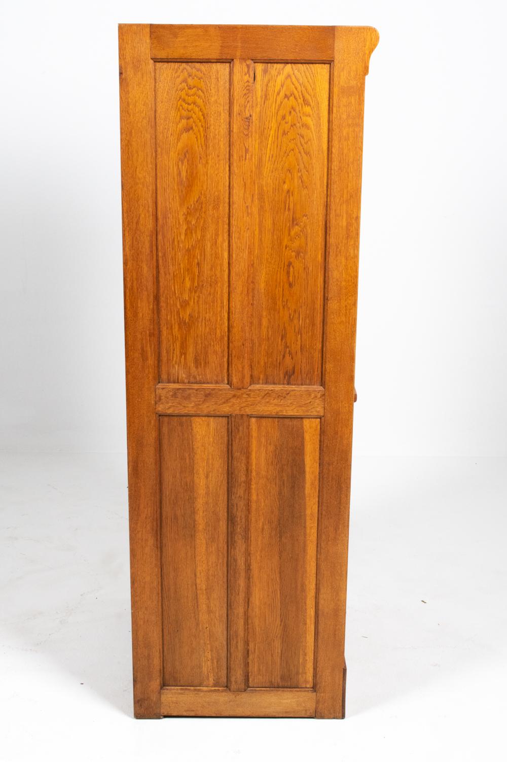 1930s Industrial Oak Library Cabinet For Sale 8