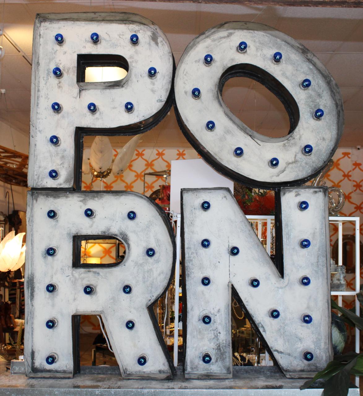1930s Industrial Sign Letters PORN Sculpture by Colorado Artist Bill Nelson For Sale 3