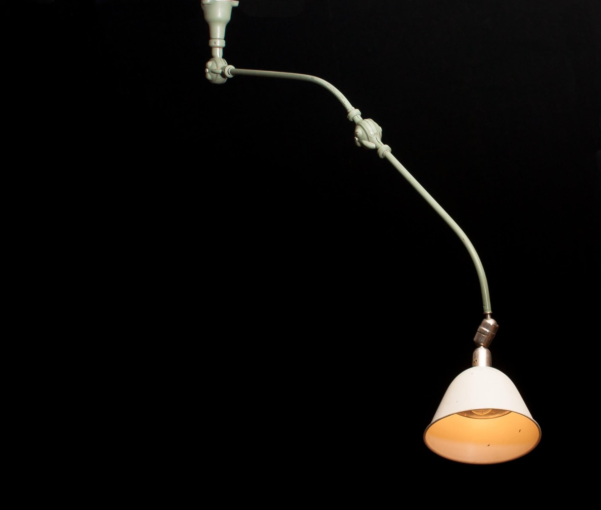 Swedish 1930s Industrial 'Triplex' Lamp by Johan Petter Johansson