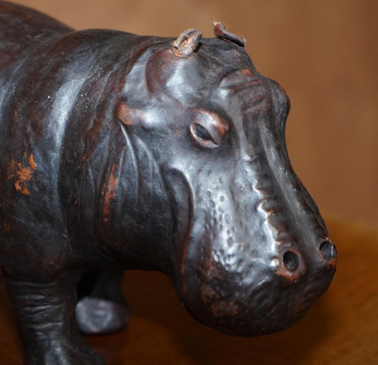 1930's Infant Liberty's London Omersa Brown Leather Hippopotamus