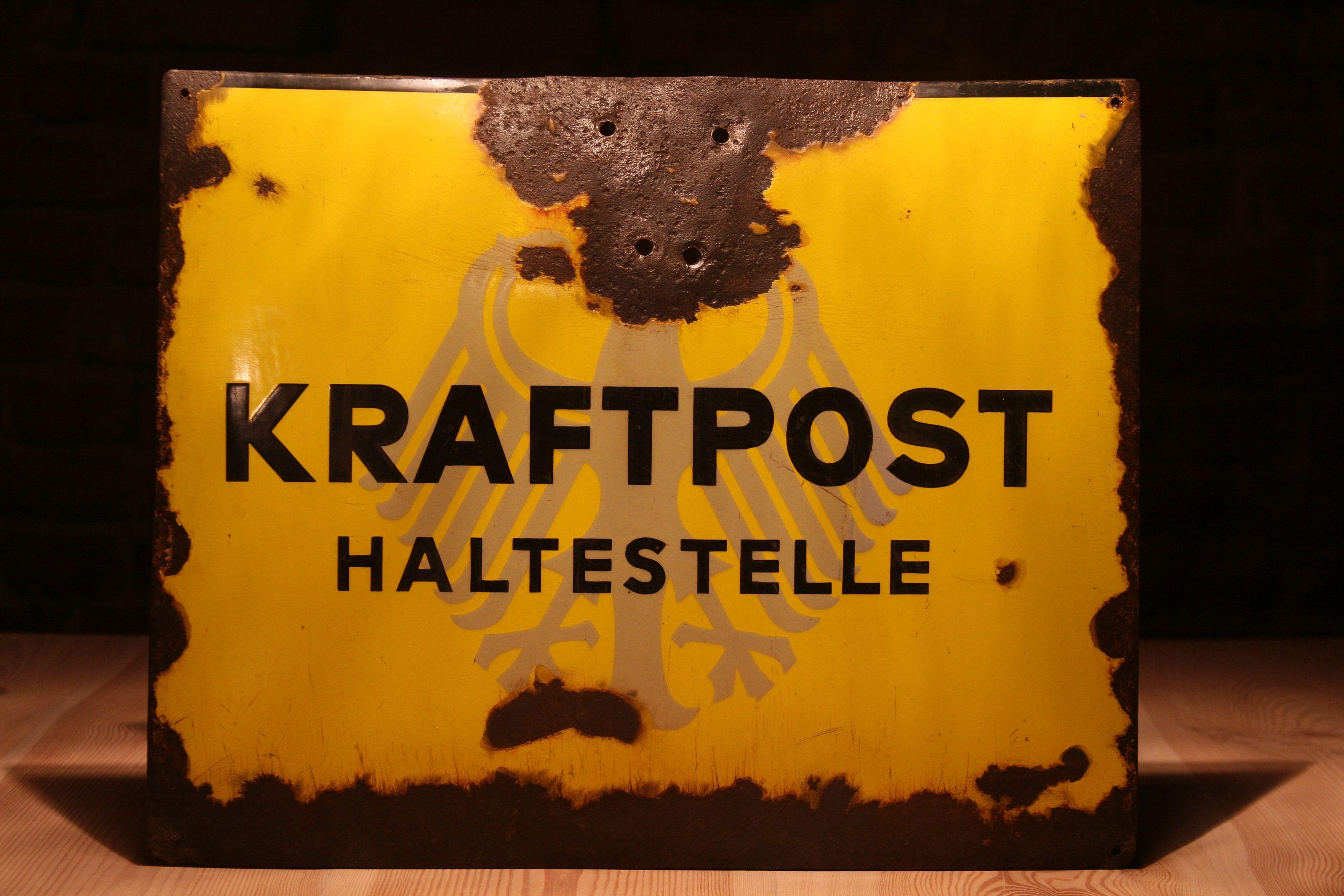 German 1930s Information Signboard 