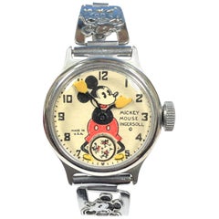 1930s Ingersoll Mickey Mouse Mechanical Wind Wristwatch