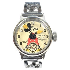 Vintage 1930s Ingersoll Mickey Mouse Mechanical Wind Wristwatch