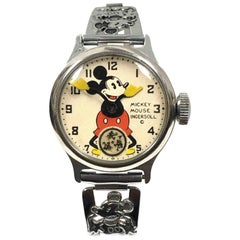 Vintage 1930s Ingersoll Mickey Mouse Mechanical Wind Wristwatch