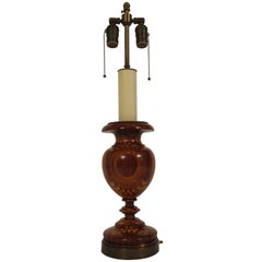 1930s Inlaid Mixed Wood Lamp