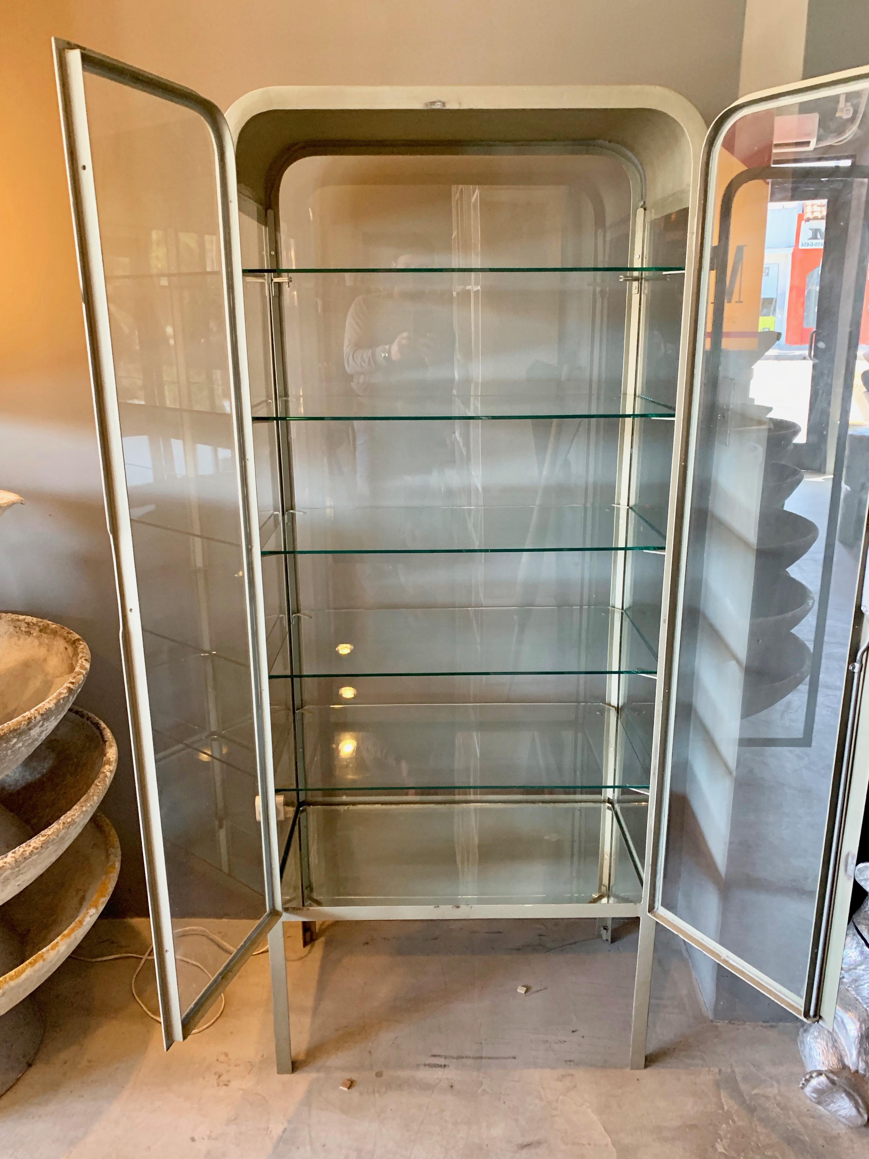 1930s Iron and Glass Vitrine In Good Condition In Los Angeles, CA