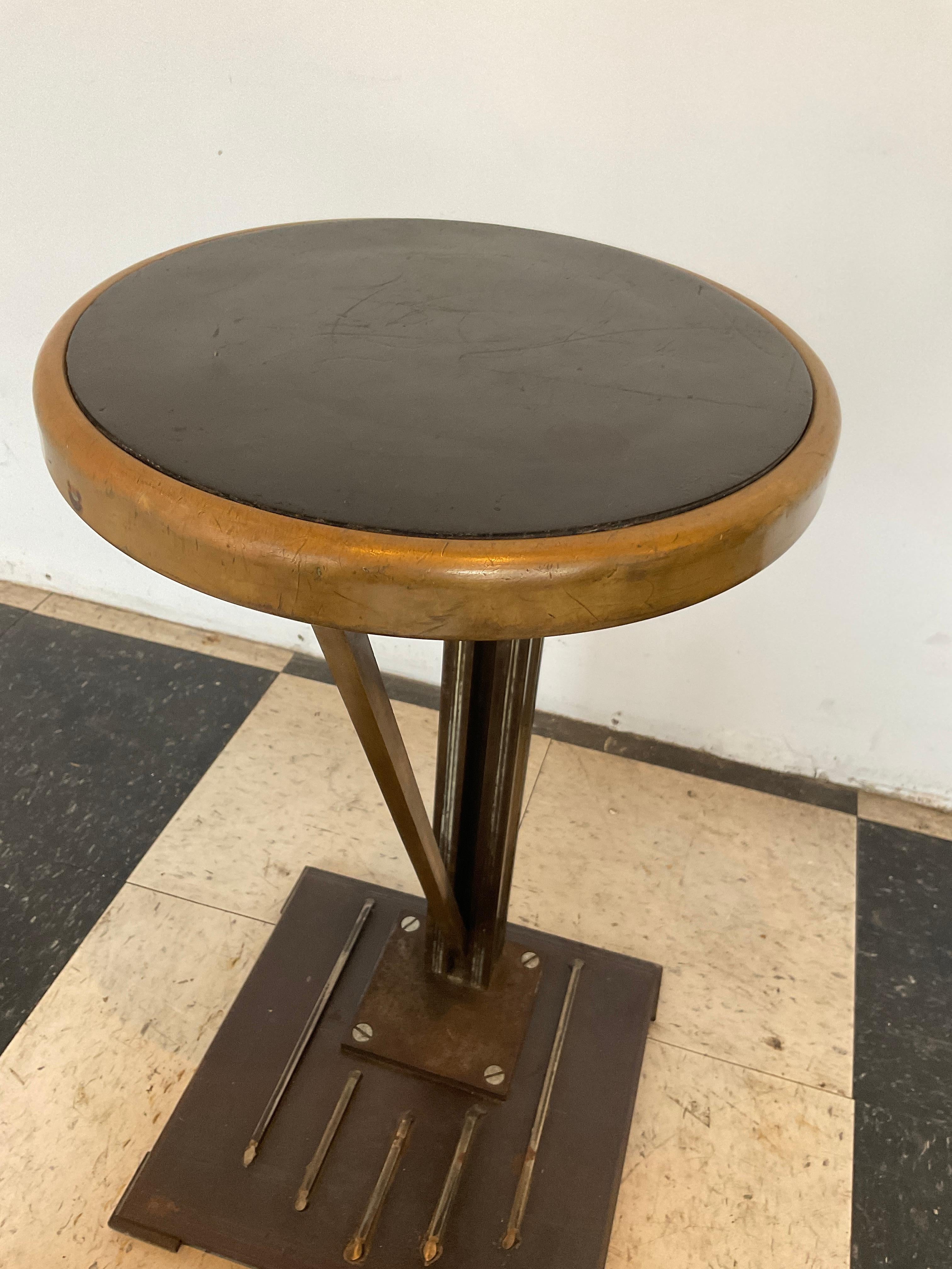 1930s Iron Elevator Operators Collapsable Stool / Side Table 3