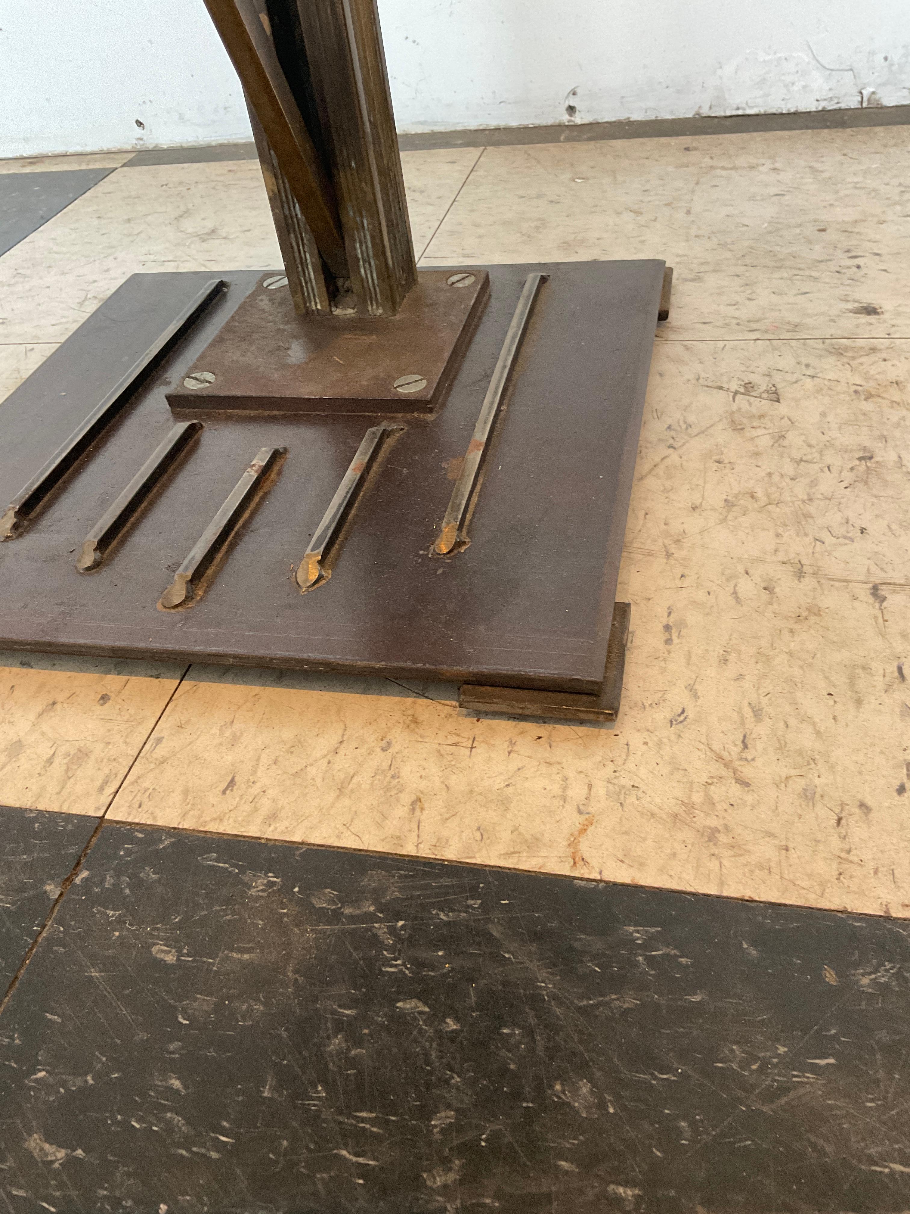 1930s Iron Elevator Operators Collapsable Stool / Side Table 6