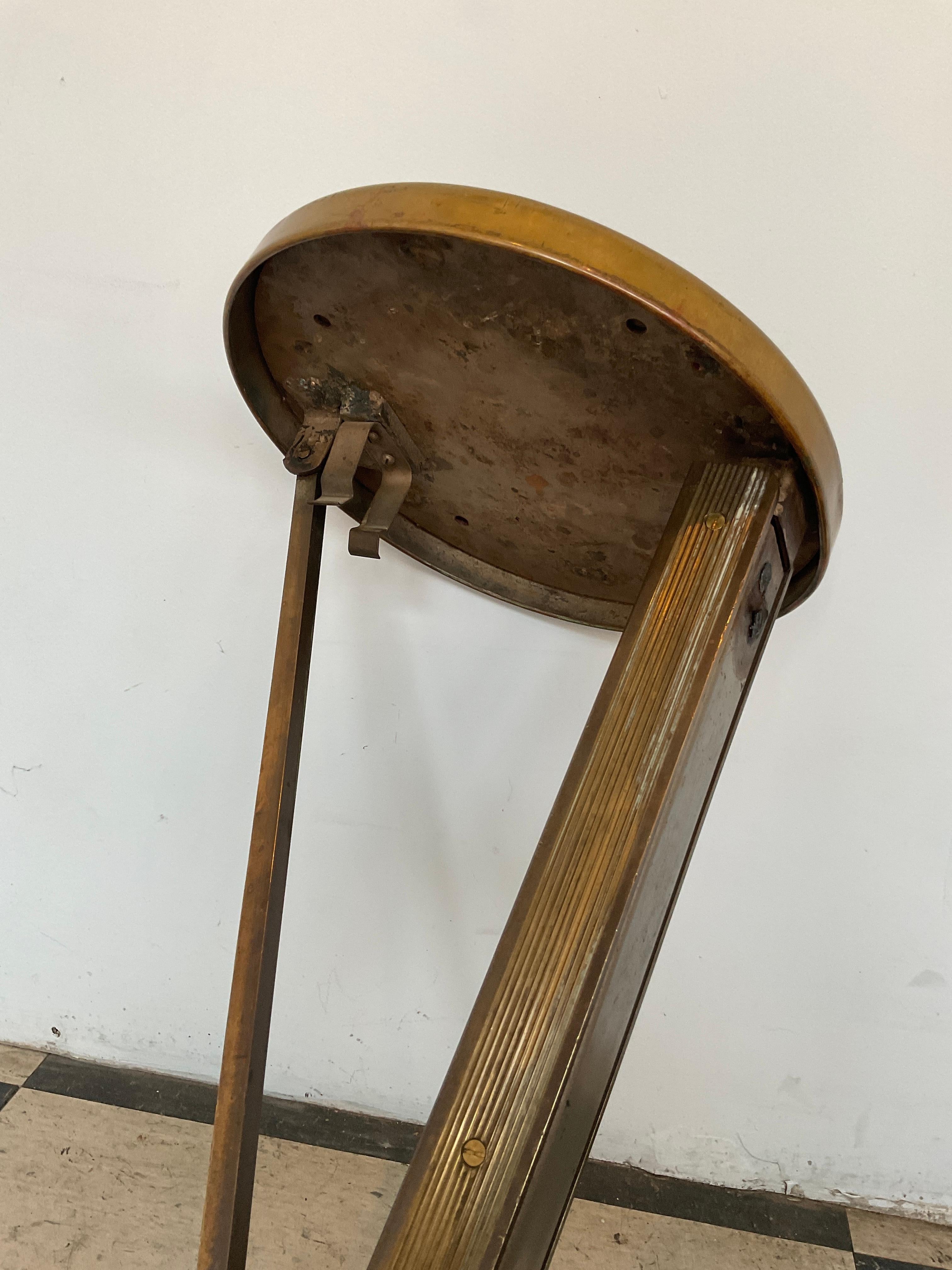 1930s Iron Elevator Operators Collapsable Stool / Side Table 8