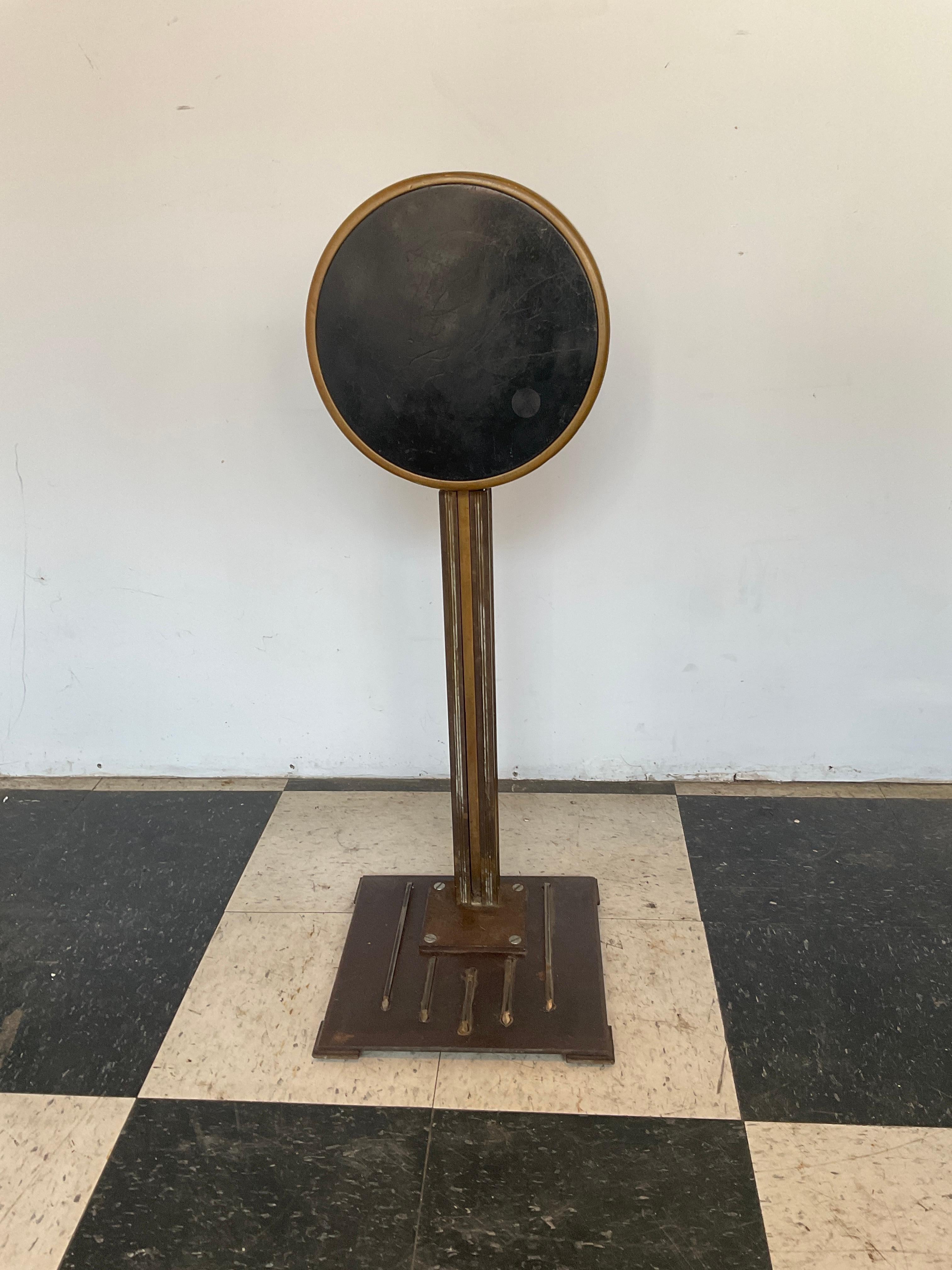 1930s Elevator operators stool. Also makes a great table. Used in the Marvelous Mrs Maisel TV show.