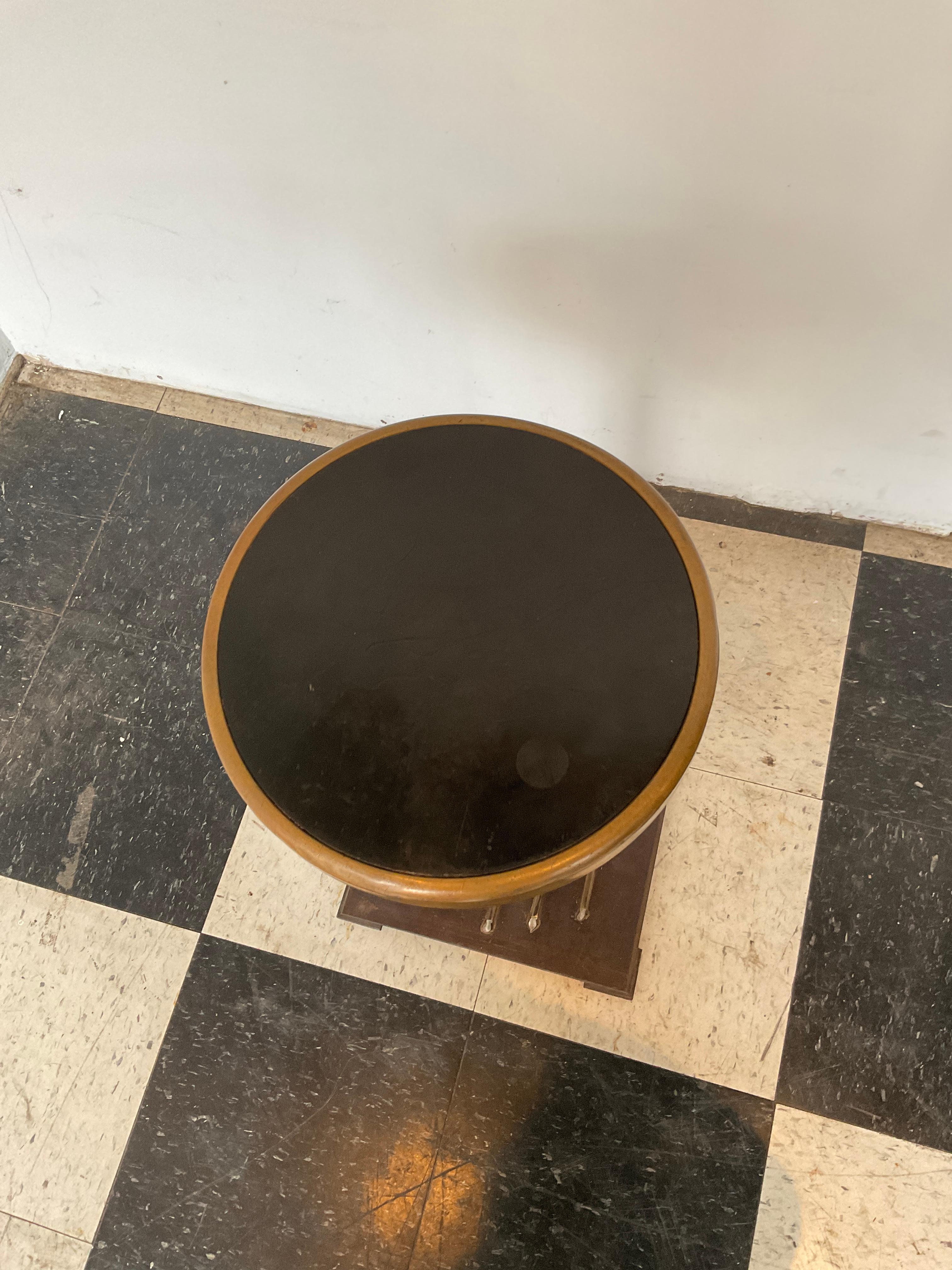 1930s Iron Elevator Operators Collapsable Stool / Side Table 1
