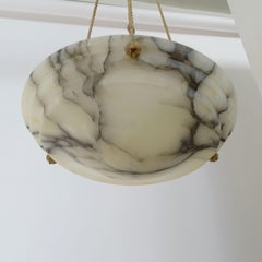 1930s Italian Art Deco Alabaster Ceiling Lamp
