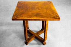 Italienischer Art-déco-Tisch im brutalistischen Stil aus den 1930er Jahren, aus Walnusswurzelholz mit symmetrischer Maserung, Pagano