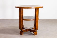 1930s Italian Art Deco Brutalist Rational Bookmatched Burl Walnut Table, Pagano