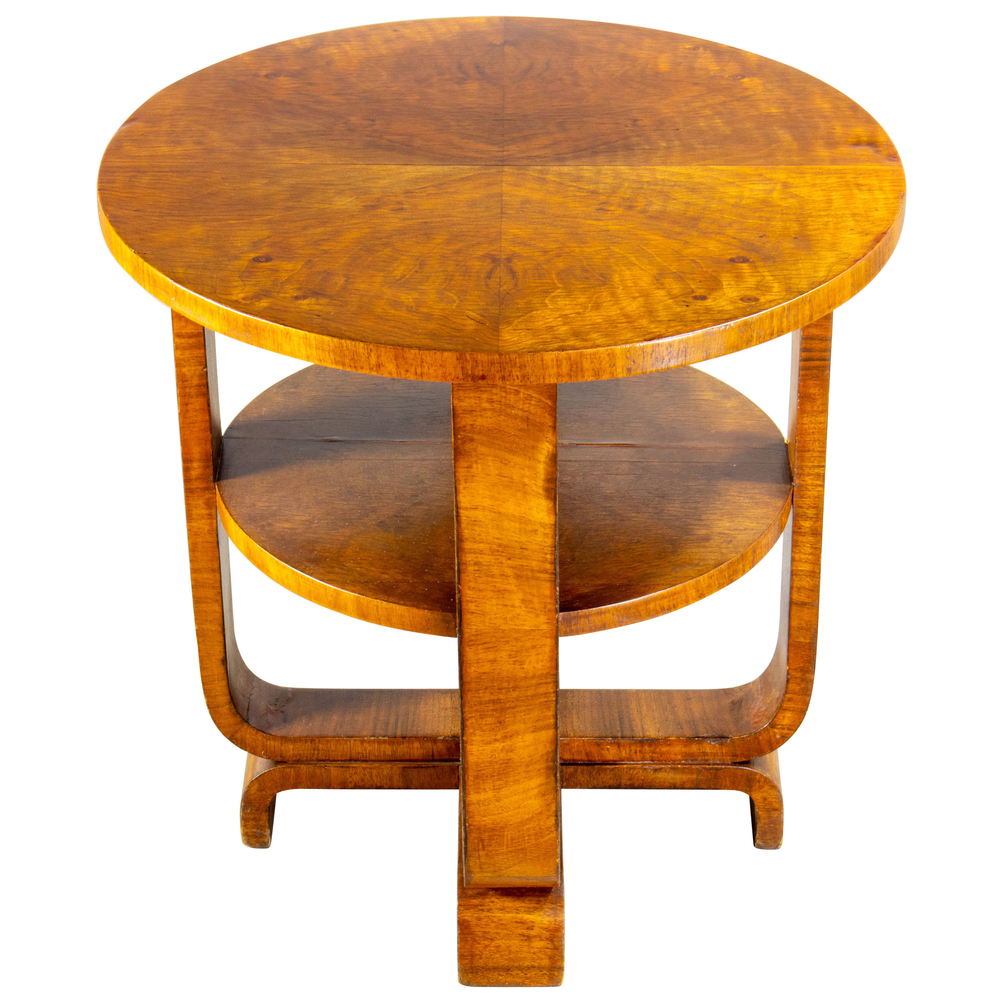 Table italienne des années 1930, style Art déco et brutalisme, design rationnel, en ronce de noyer à placage symétrique, Pagano en vente