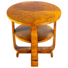 1930s Italian Art Deco Brutalist Rational Bookmatched Burl Walnut Table, Pagano