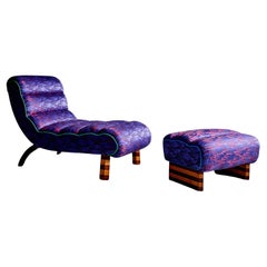1930s Italian Chaise Lounge with a fabric made by Prelle curated by Julia King