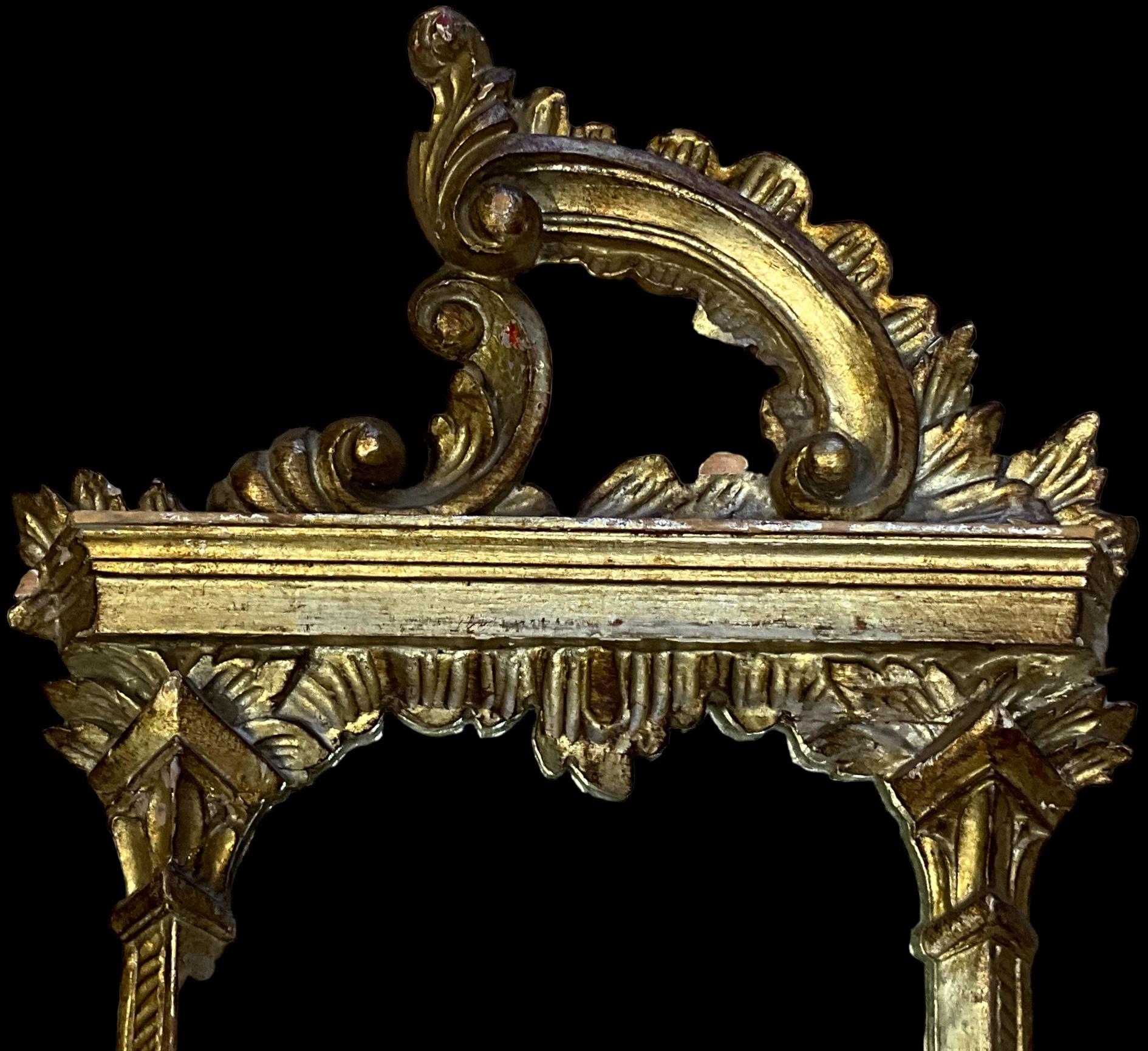 1930s Italian Chinese Chippendale Style Carved Silver Giltwood Mirrors - Pair  For Sale 3