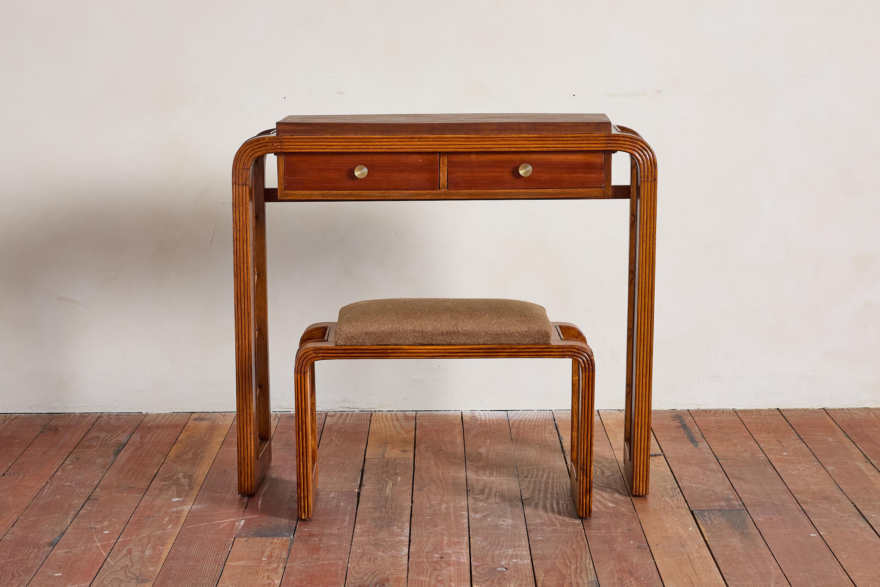 Italiano Console e sgabello italiano del 1930 in vendita