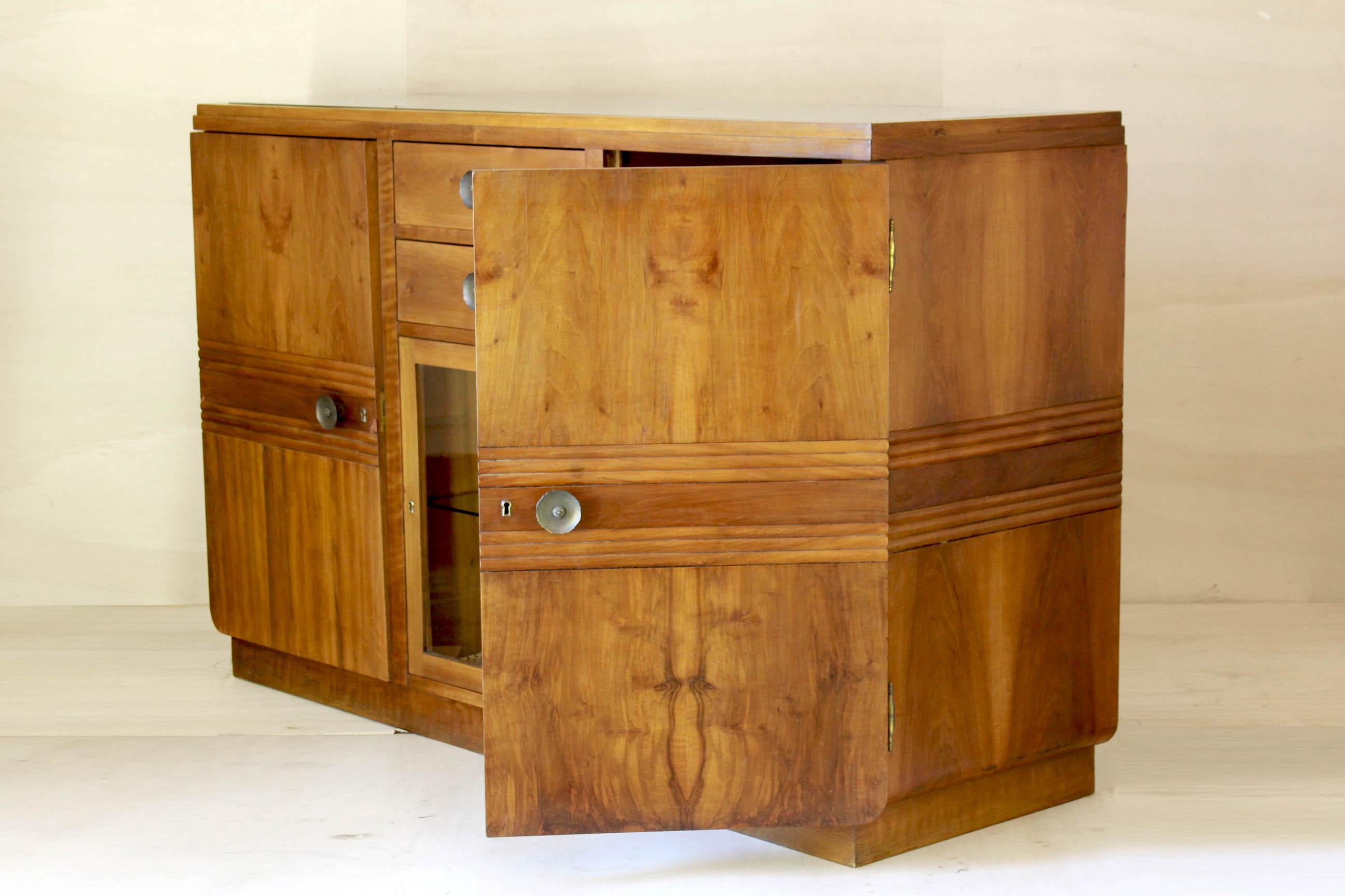 Mid-20th Century Art Deco wood credenza, France 1930s For Sale
