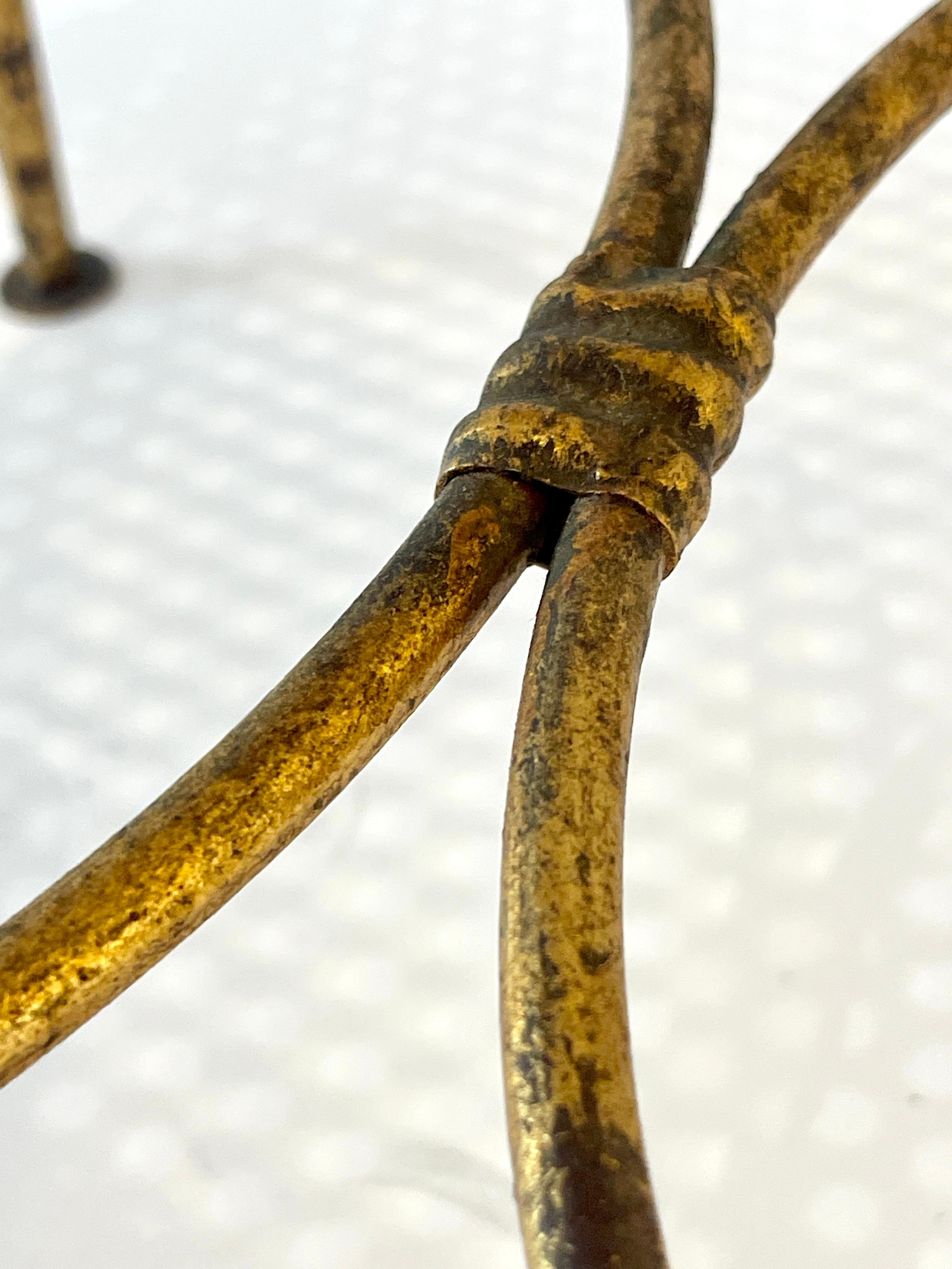 1930s Italian Gilt Metal Floral & Swag Vanity Chair For Sale 5
