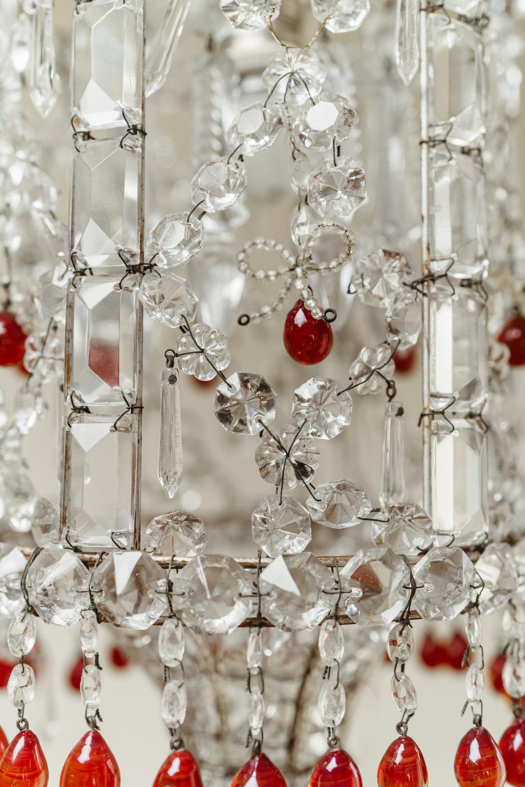 1930's Italian glass chandelier ...  For Sale 7