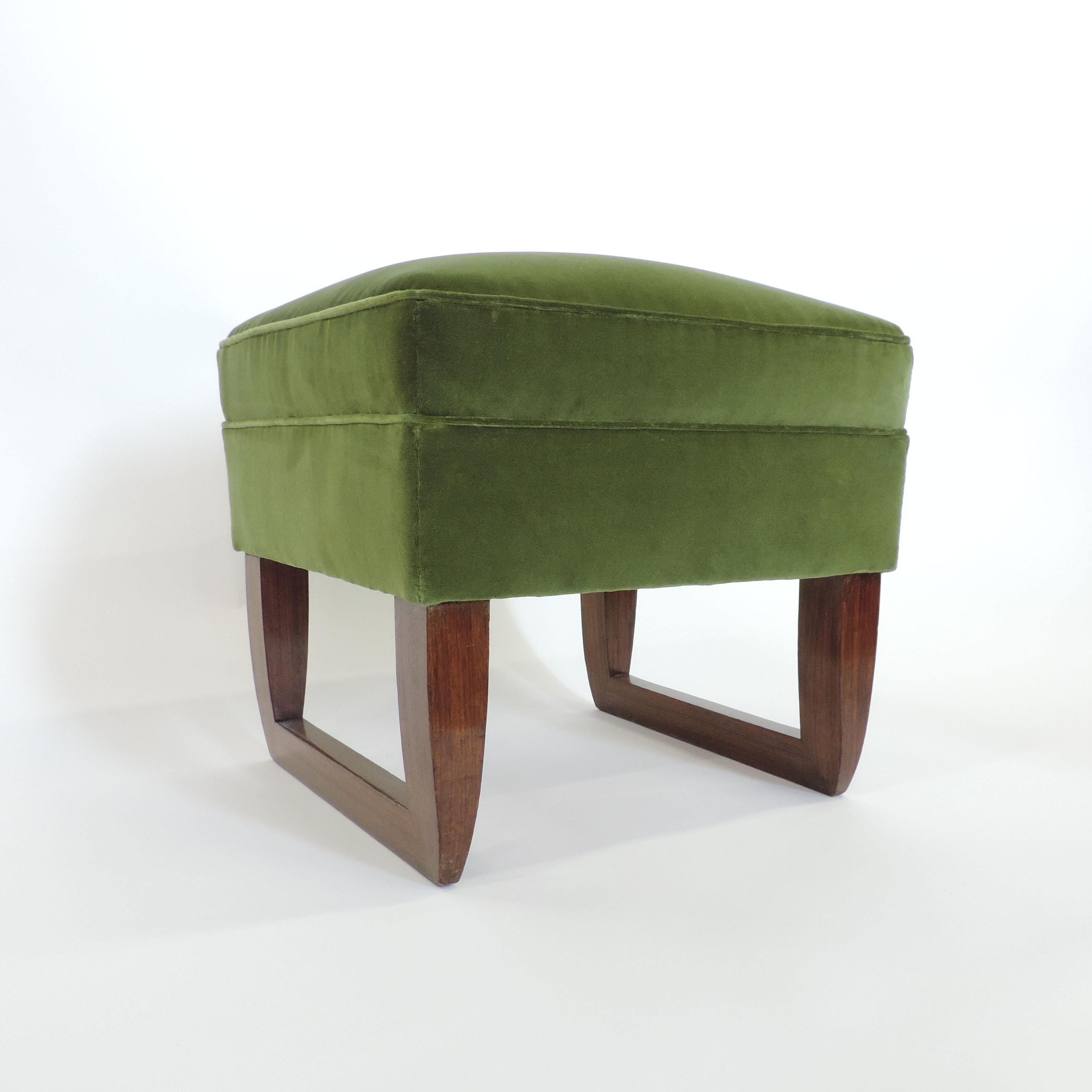 Upholstery 1930s Italian Pair of Modernist Stools