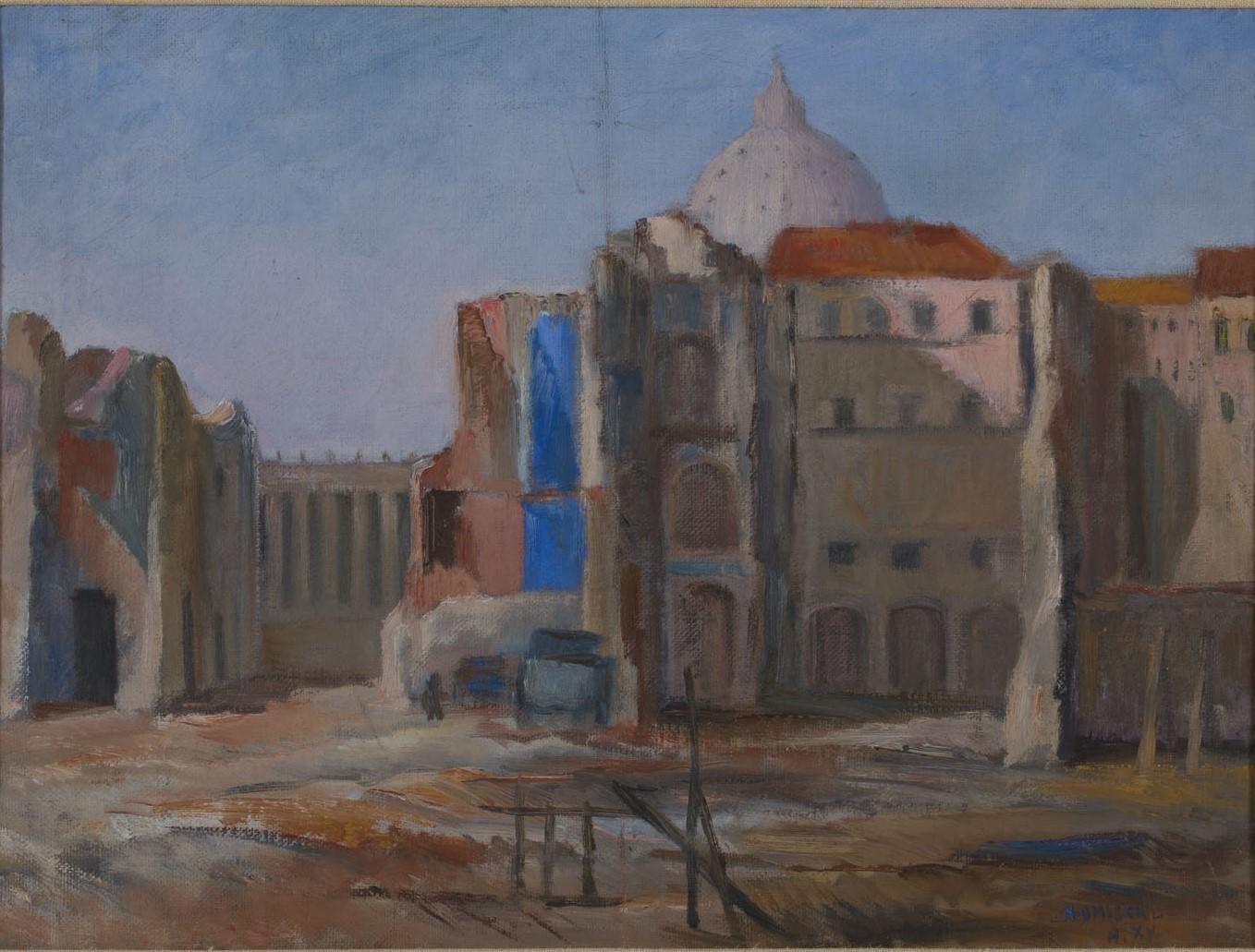 1930s Italian Signed and Archived Roman Landscape For Sale 1
