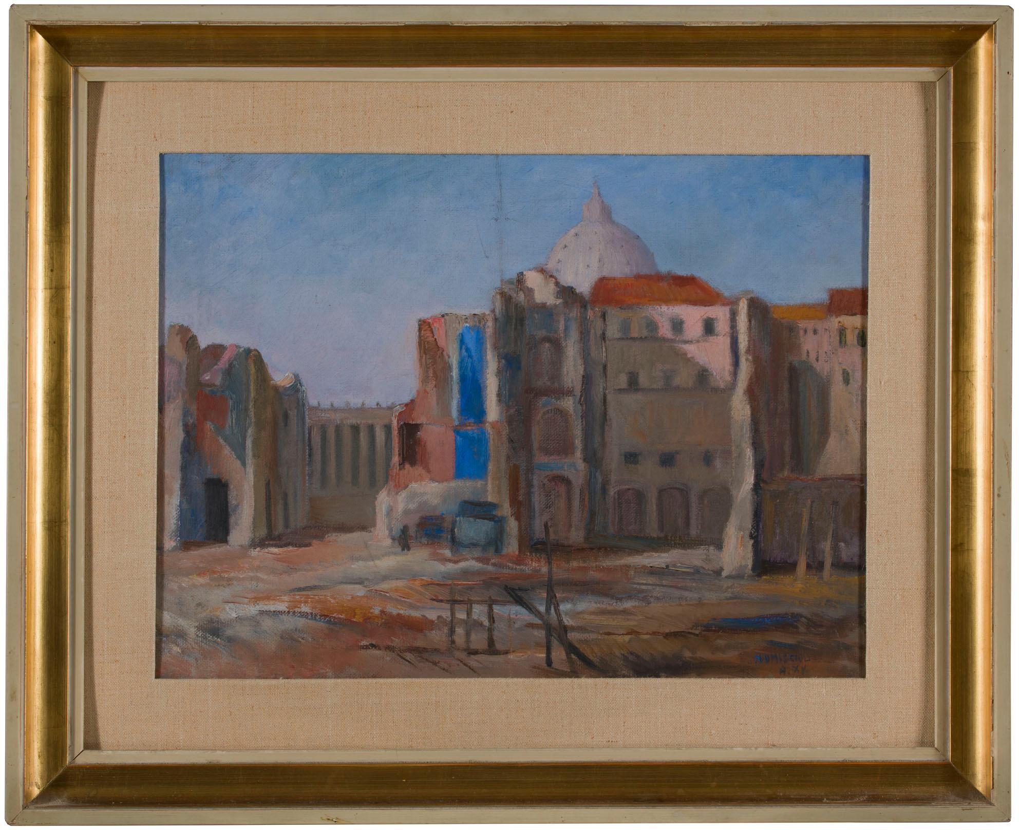 1930s Italian Signed and Archived Roman Landscape For Sale 3