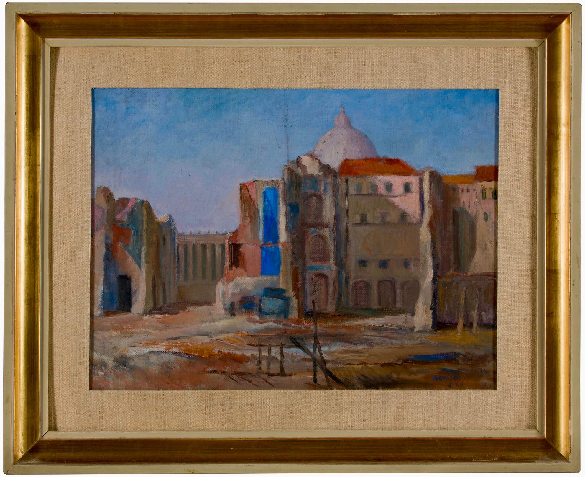 1930s Italian Signed and Archived Roman Landscape For Sale 4